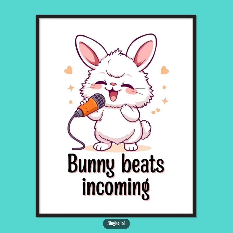 Funny Bunny Singer Poster - Bring Music and Laughter Home