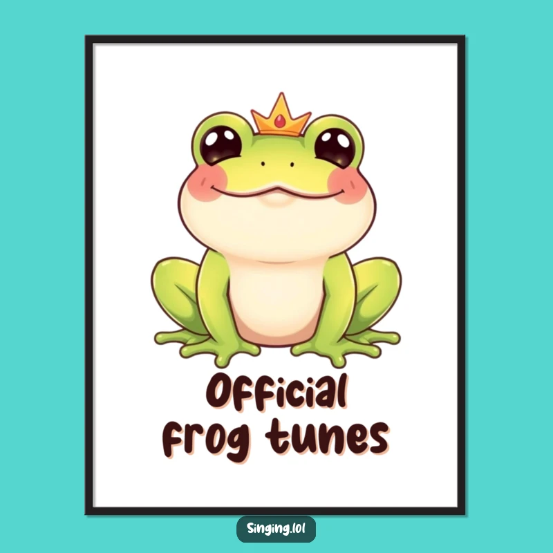 Funny Frog Prince Poster - Giggling Croaker Wall Art for Humorous Decor