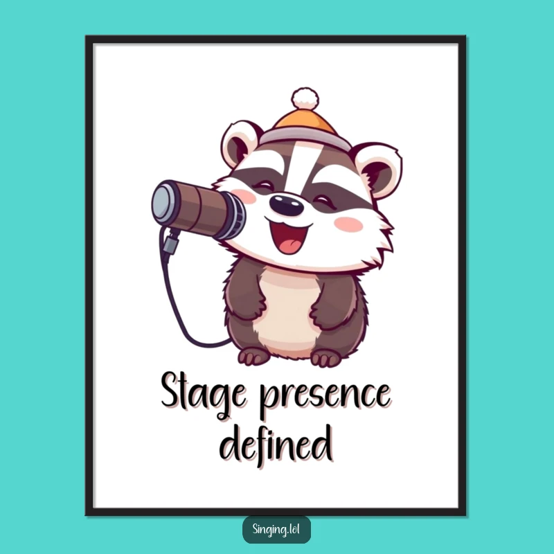 Funny Badger Rockstar Poster: Bring the Concert Home!