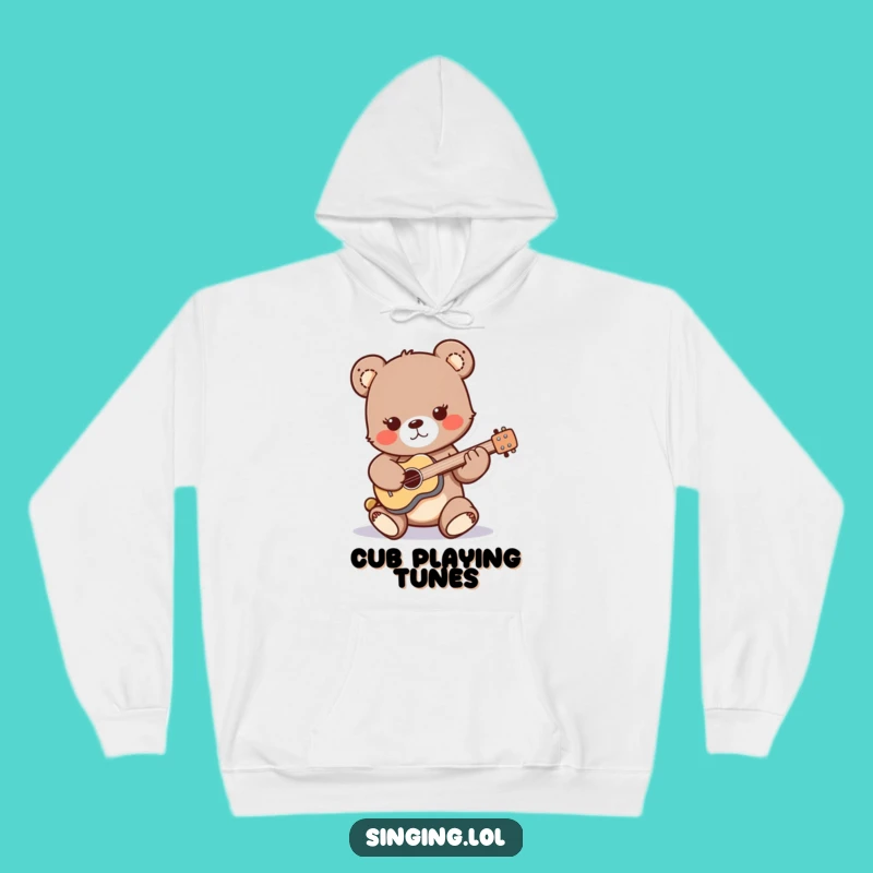 Funny Bear Cub Guitar Hoodie: Rock Out in Cozy Comfort!
