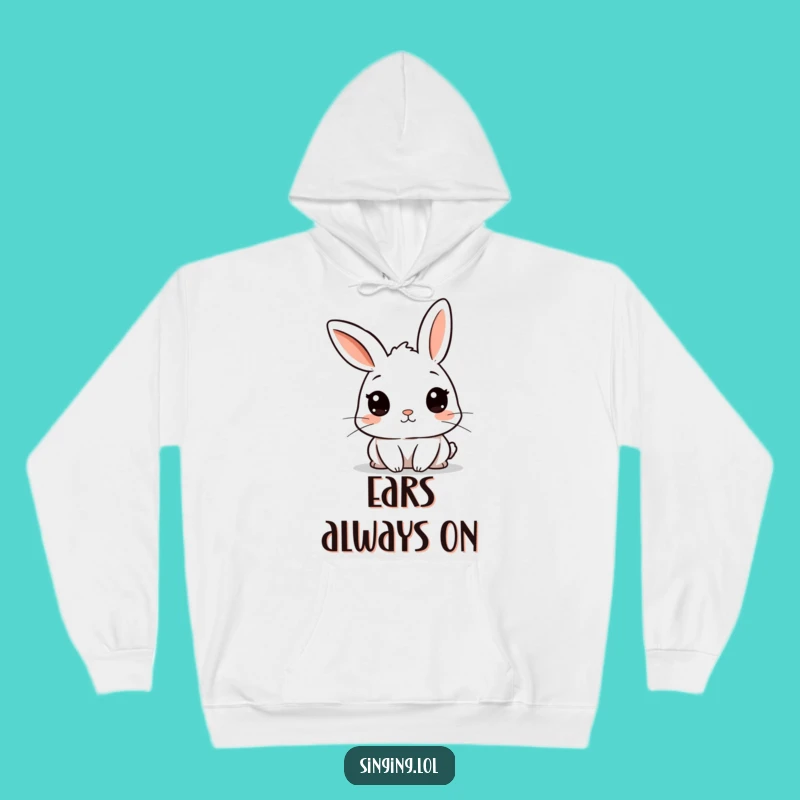 Funny Curious Rabbit Hoodie: Cozy Listener Gear, Warm Funny Gift