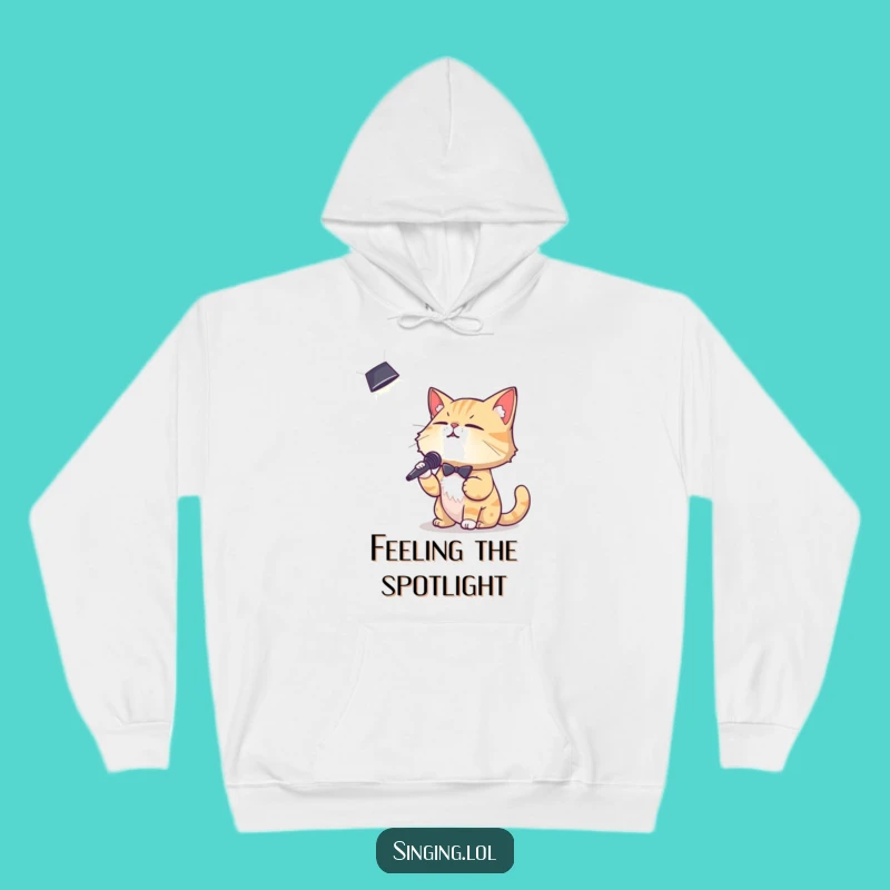 Funny Crooning Cat Hoodie: Cozy and Hilarious Apparel for the Cat-Loving Performer