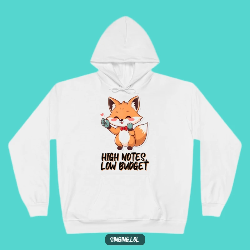 Funny Opera Fox Hoodie: Cozy Diva Fox Sings High Notes, Your New Favorite Funny Gift