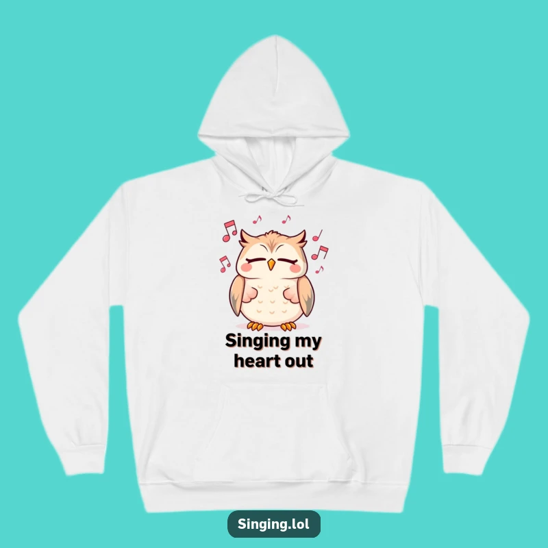 Funny Owl Hoodie: Singing Character, cozy comfort and a melodious funny gift.