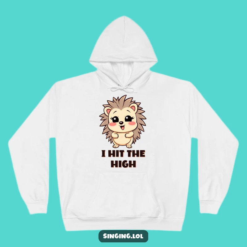 Funny Wobbly Hedgehog High Note Hoodie - Cozy & Hilarious Musician Apparel Gift