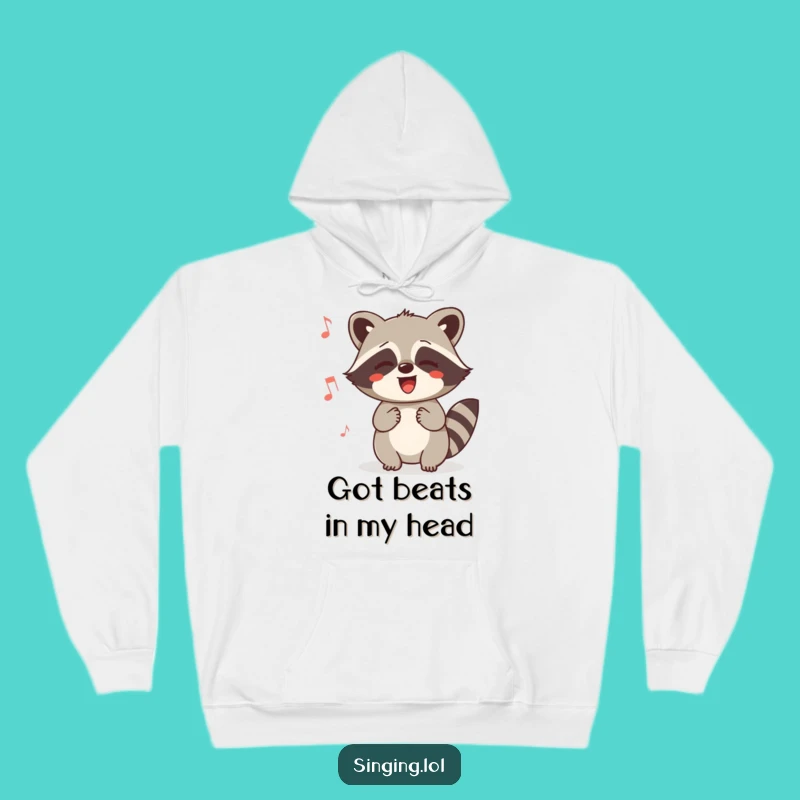Funny Raccoon Humming Hoodie: Cozy Critter Sings Happily, Your Go-To Funny Gift