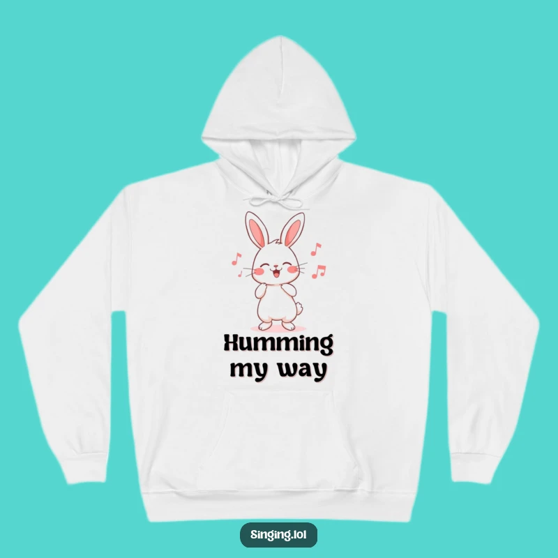 Funny Rabbit Hoodie - Cozy Cute Humming Character Gift for Warm Hugs