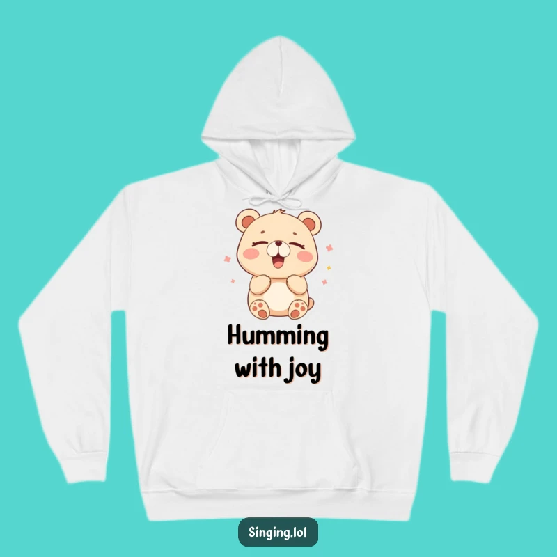 Cozy Funny Happy Bear Hummer Hoodie - Warm Serene Gift