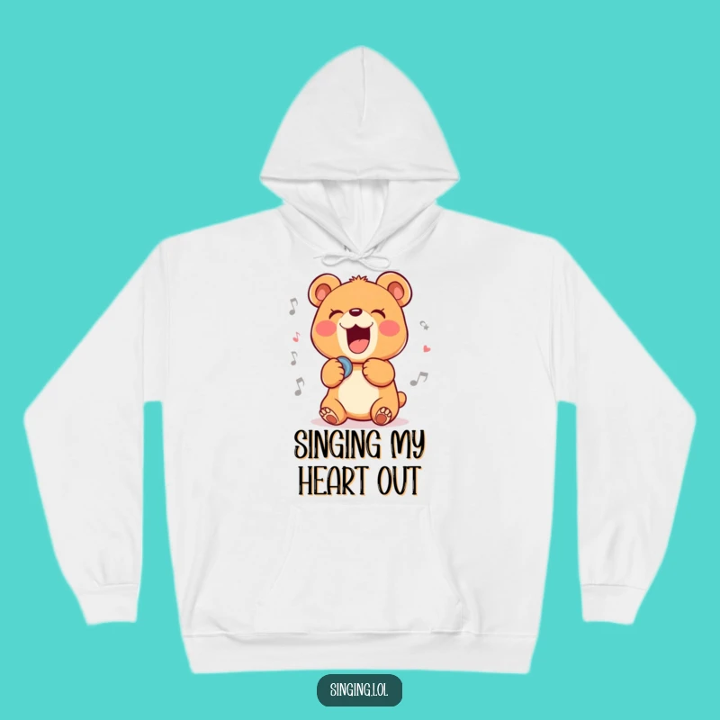 Funny Singing Bear Cub Hoodie: Cozy and Hilarious Apparel for the Melodious and Warm