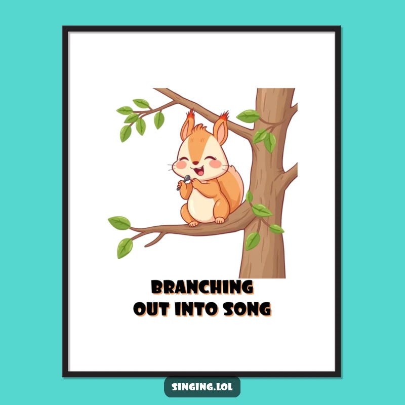 Free Printable Wall Art: Squirrel Serenade Funny Downloadable Decor for Whimsy
