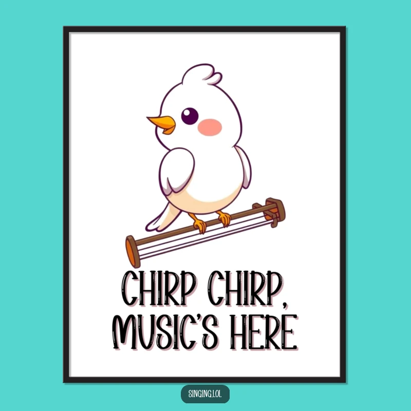 Free Printable Bird Melody Funny Wall Art - Musical Downloadable Decor!