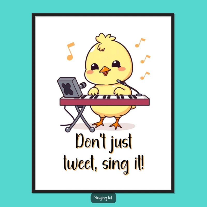 Free Printable Wall Art: Funny Keyboard Chick Design, Downloadable Humor Art for Home