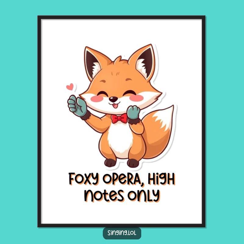 Funny Free Printable Wall Art: Opera Fox Diva, Hilarious Downloadable Decor for Music Lovers