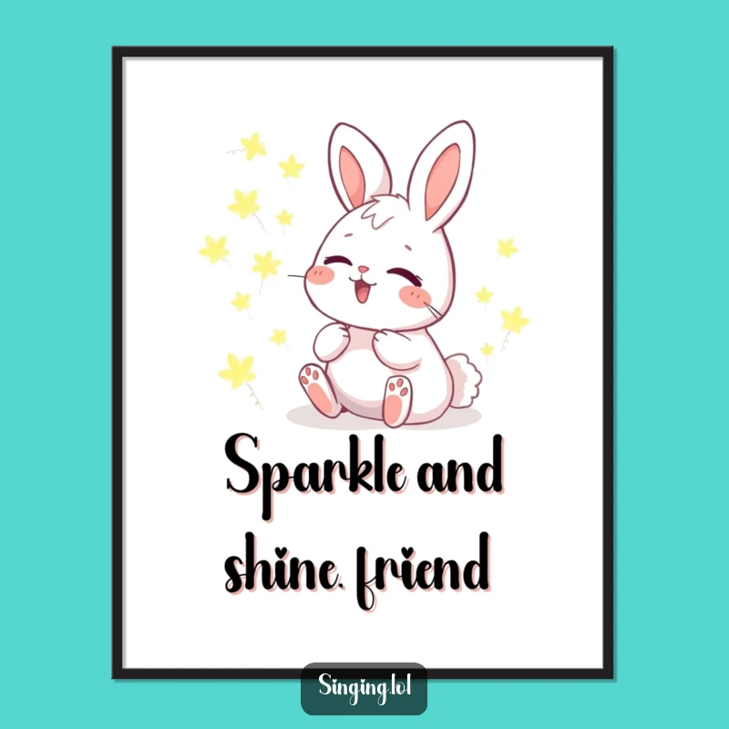 Free Printable Wall Art: Enchanting Bunny and Fireflies for a Whimsical Room