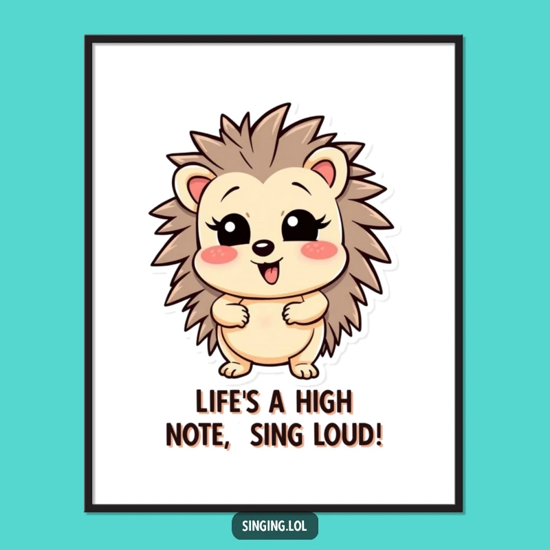 Free Printable Wall Art: Wobbly Hedgehog Sings Its Heart Out Hilariously!