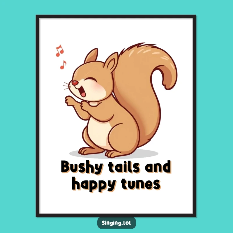 Funny Free Printable Wall Art: Singing Squirrel - Downloadable Rhythmic Art!