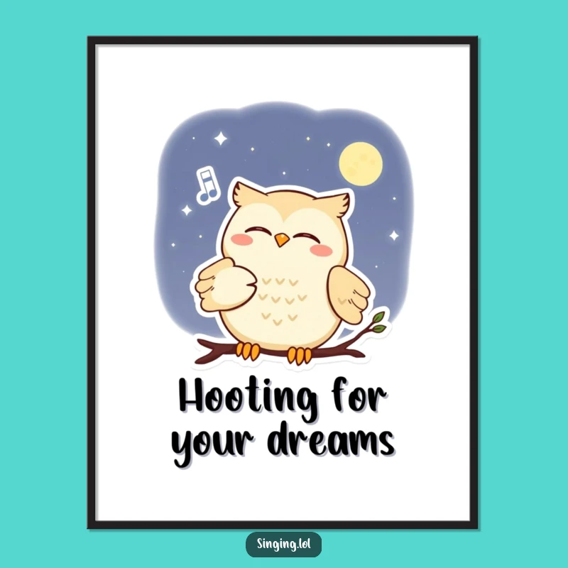 Funny Free Printable Wall Art: Owl Moon Serenade - Enchanting Downloadable Decor