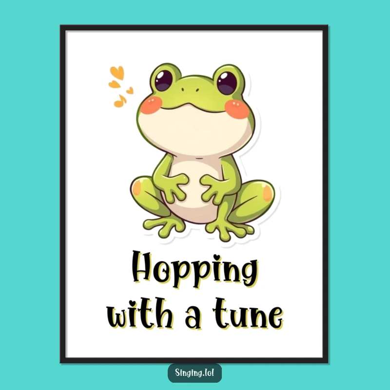 Funny Free Printable Frog Wall Art: Booming Song Croaker Downloadable Decor