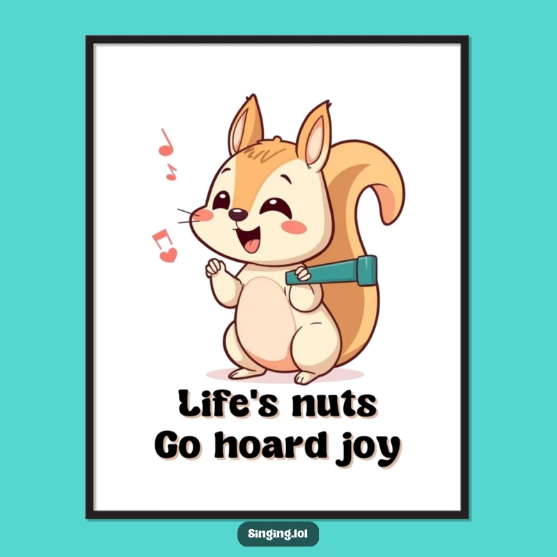 Funny Squirrel Wall Art Free Printable: Off-Key Rhythm, Quirky Home Decor Downloadable