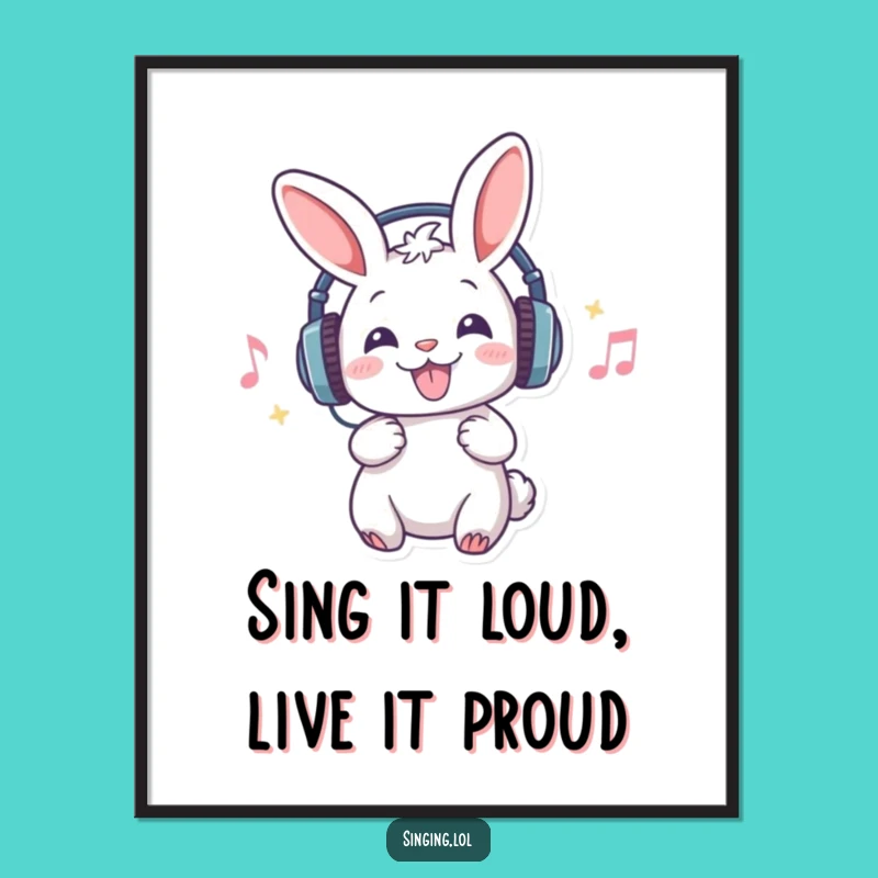 Funny Free Printable Wall Art: Rabbit Rock Star - Downloadable Music Decor for Your Home