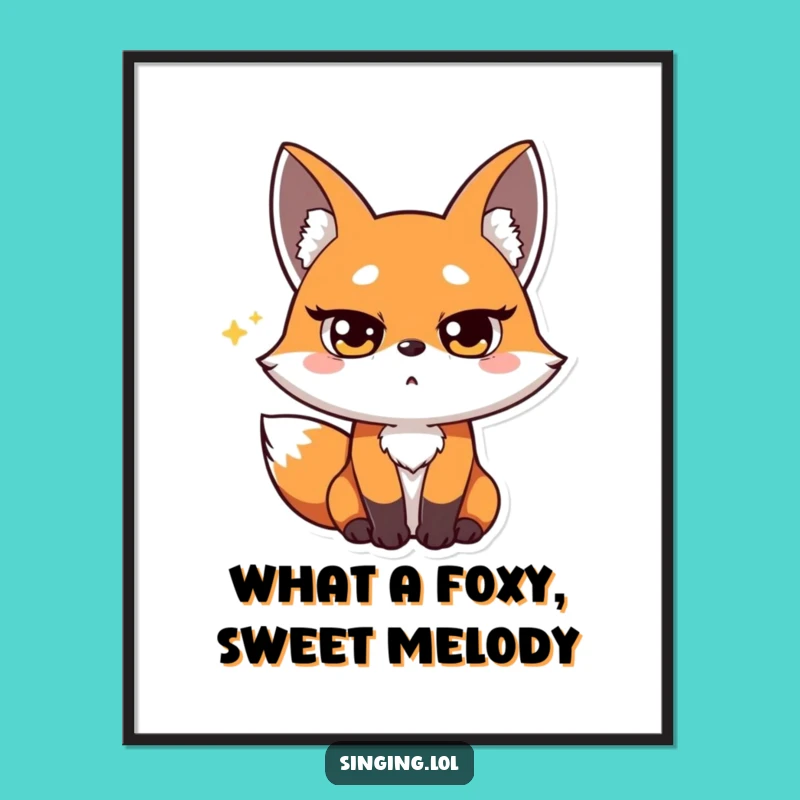 Funny Free Printable Wall Art: Surprised Fox High Note Decor