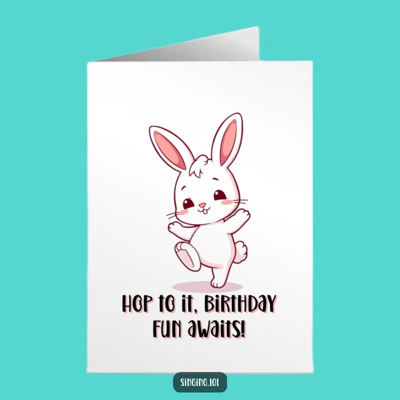 Free Printable Birthday Bunny Card: Fun Tapping Design, Downloadable DIY Gift Greeting
