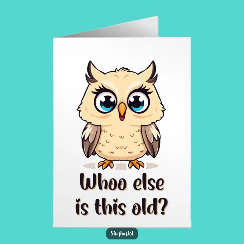 Free Printable Birthday Card: Surprised Owl's High Note for a Loud Celebration