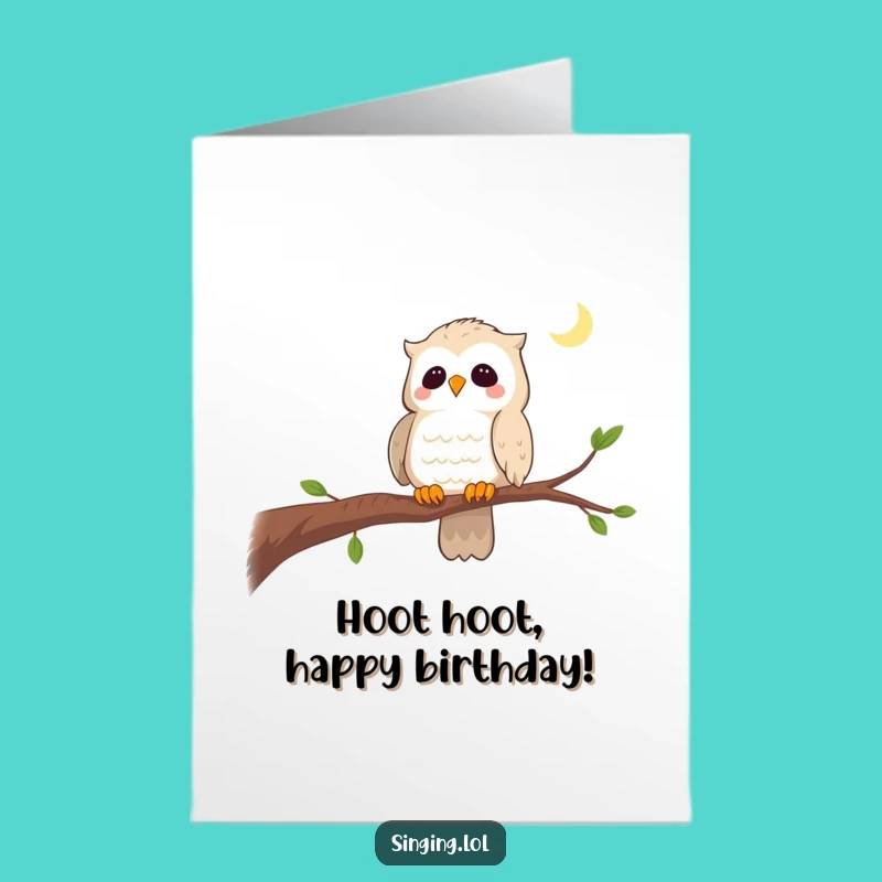 Free Printable Cute Birthday Card: Owl Lullaby Singer, Soothing Downloadable Gift!