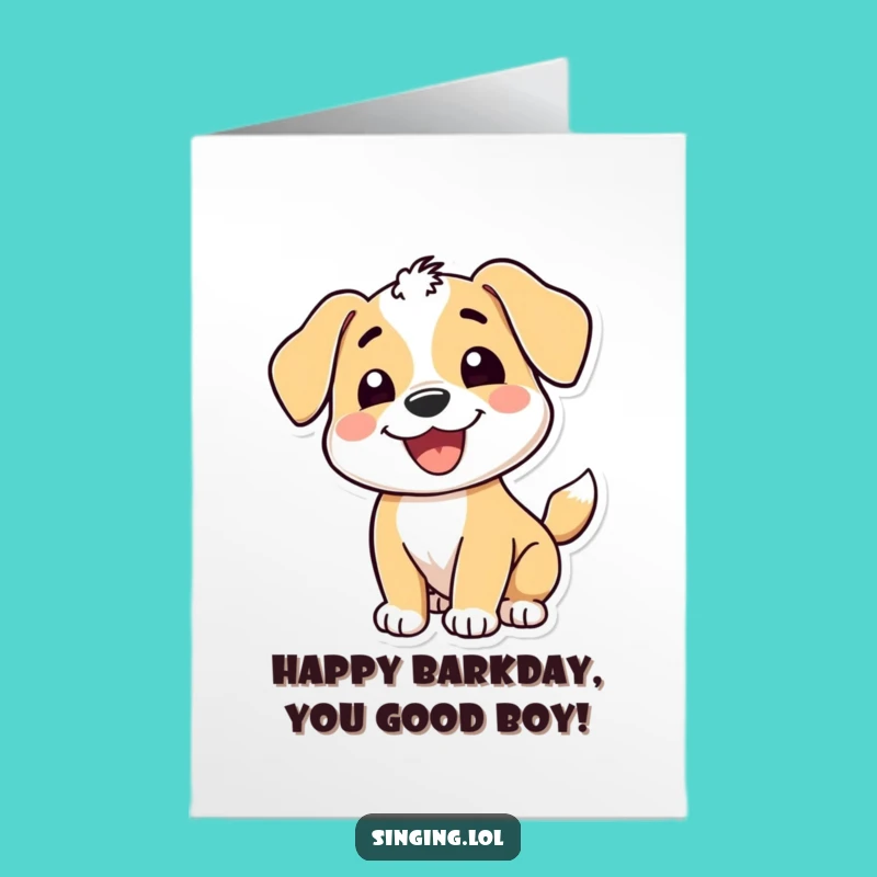 Free Printable Funny Birthday Card: Happy Puppy Grooves Downloadable Gift