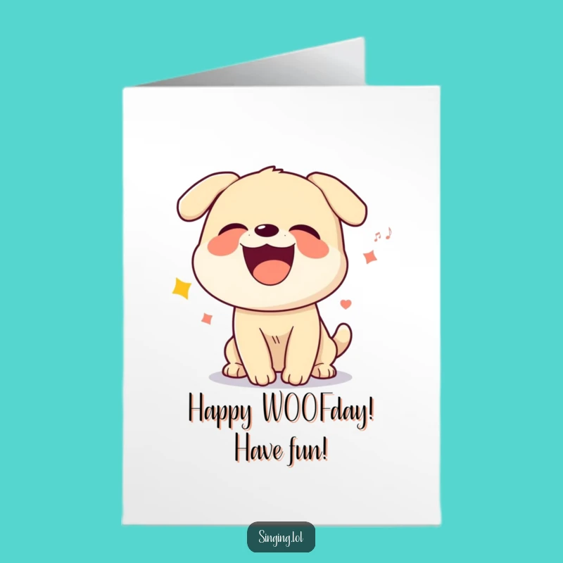 Free Printable Birthday Card: Howling Dog Funny Downloadable Gift
