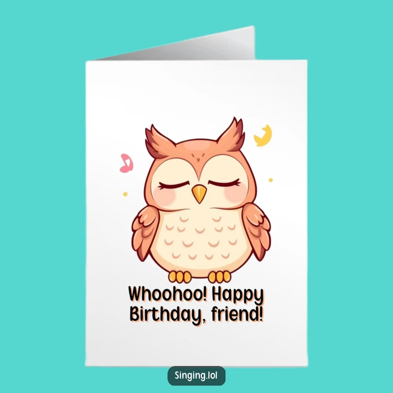 Soothing Owl Birthday Card Free Printable: Happy Lullaby, Calm & Funny DIY Downloadable Greeting