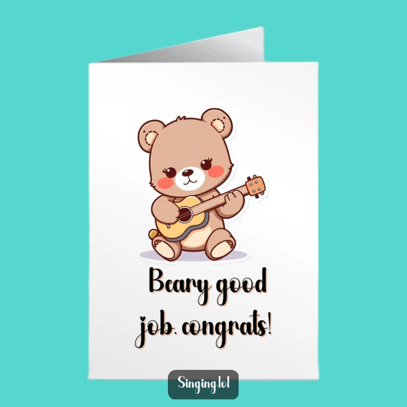 Free Printable Funny Congrats Card: Bear Cub Rockstar Downloadable Gift