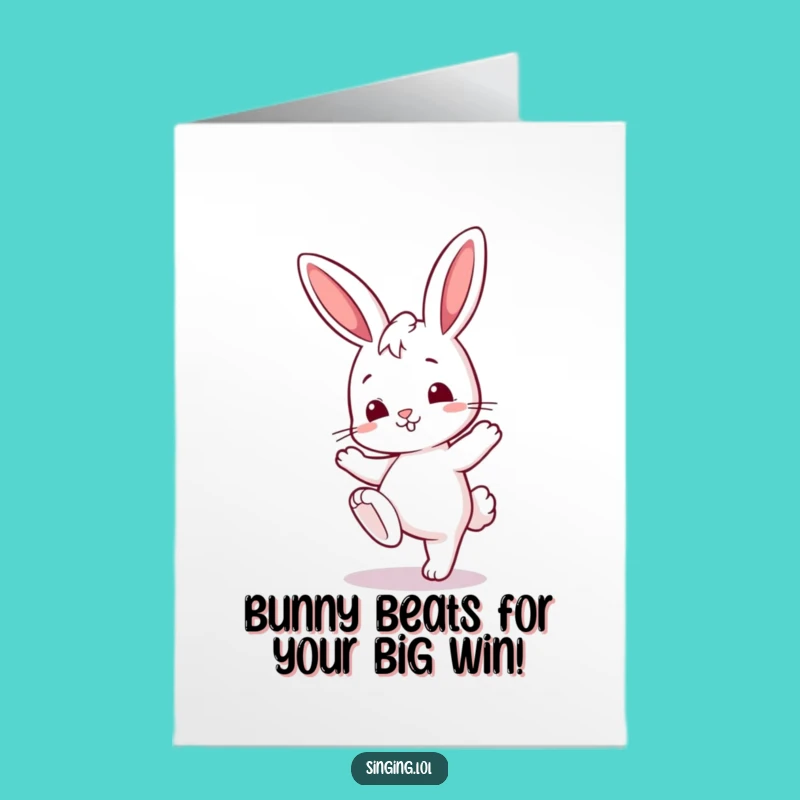 Free Printable Congrats Bunny Card: Fun Tapping Design, Downloadable DIY Gift Greeting