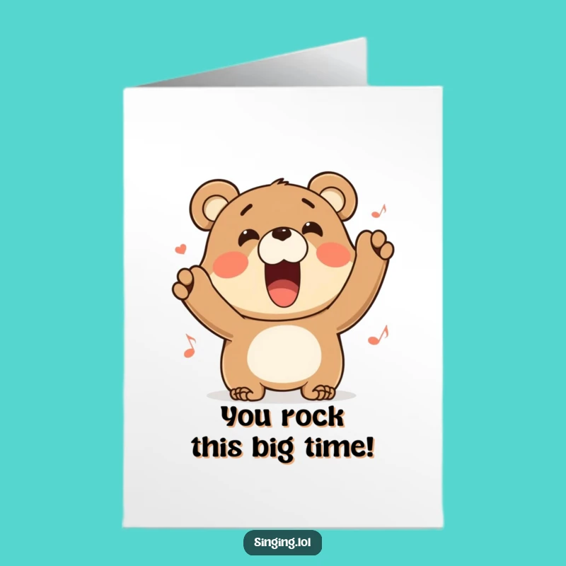 Free Printable Bear Card: Celebrate Success with a Hilarious Singing Bear Downloadable