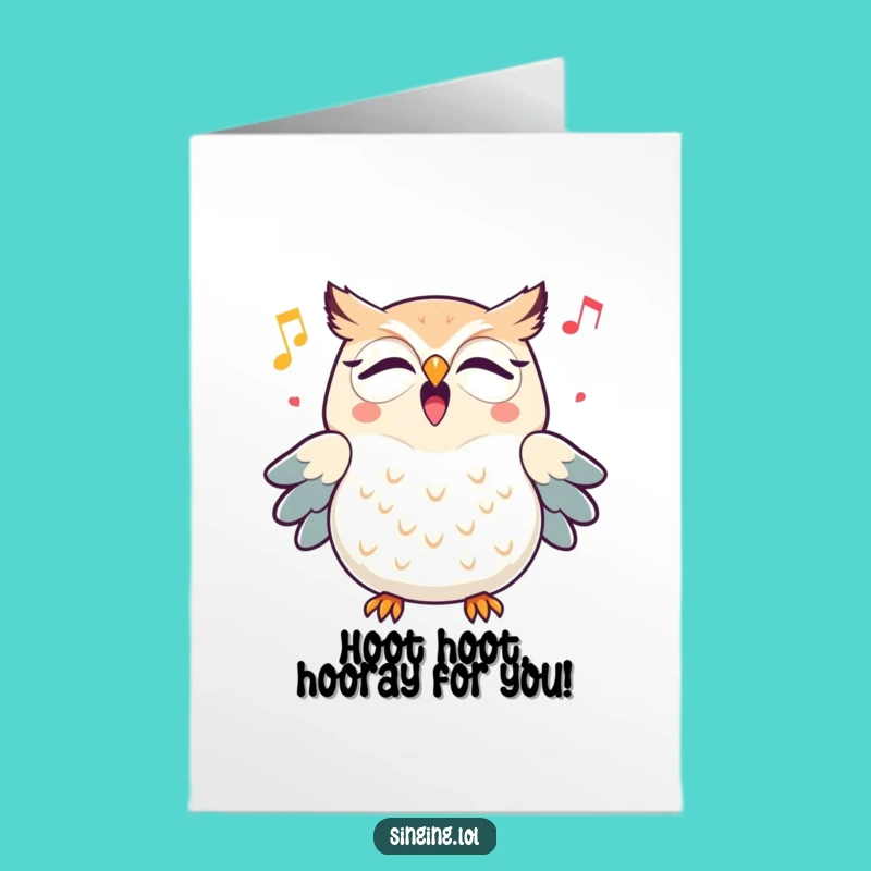 Free Printable Congrats Card: Triumphant Owl Hoots Success Melody Loudly!