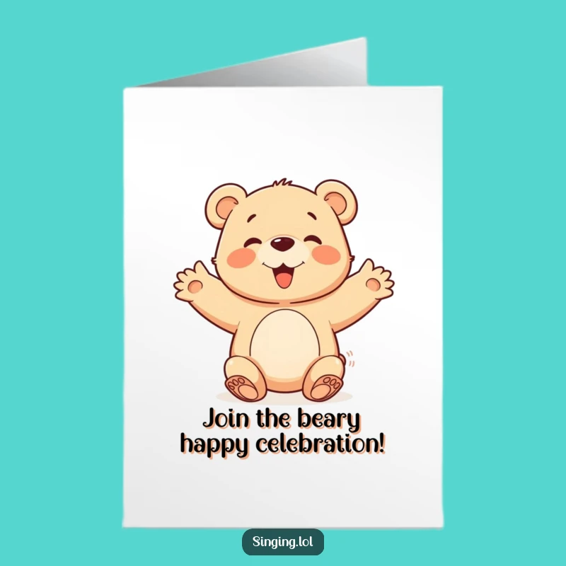 Free Printable Congratulations Card: Bear Cub Chorus, Cheerful Downloadable