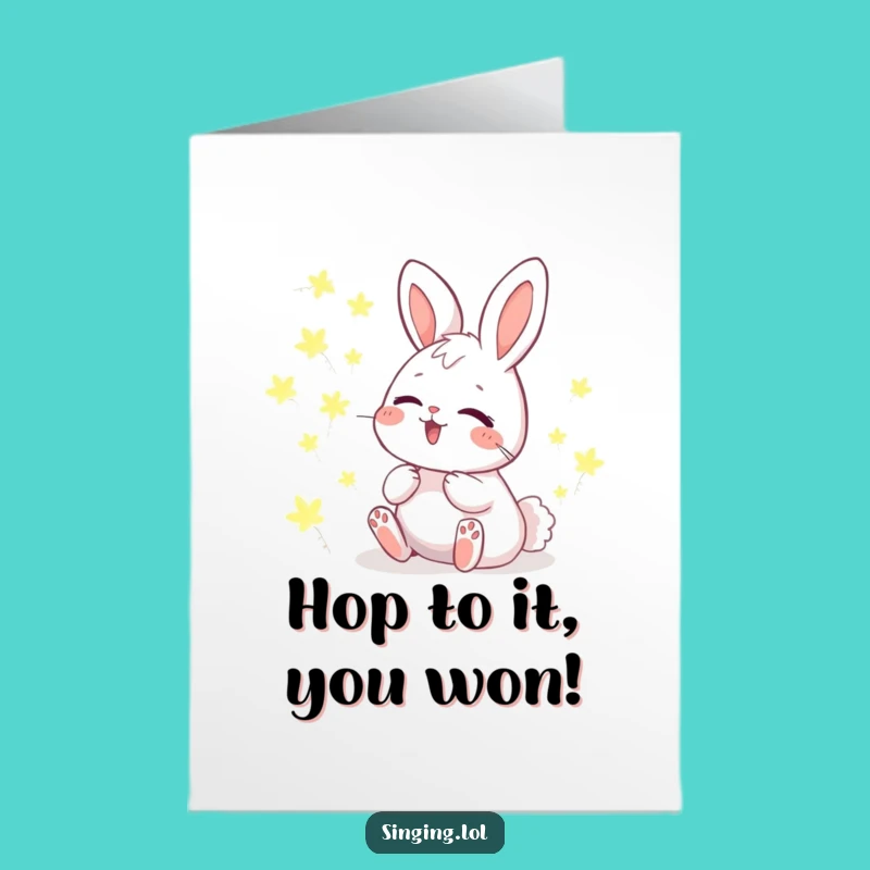 Free Printable Congratulations Card: Bunny and Fireflies for a Bright Achievement