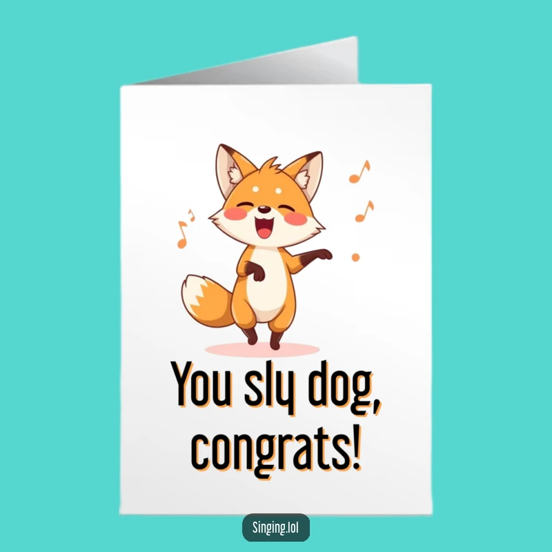 Free Printable Fox Card: Celebrate with a Dancing, Singing Fox Downloadable