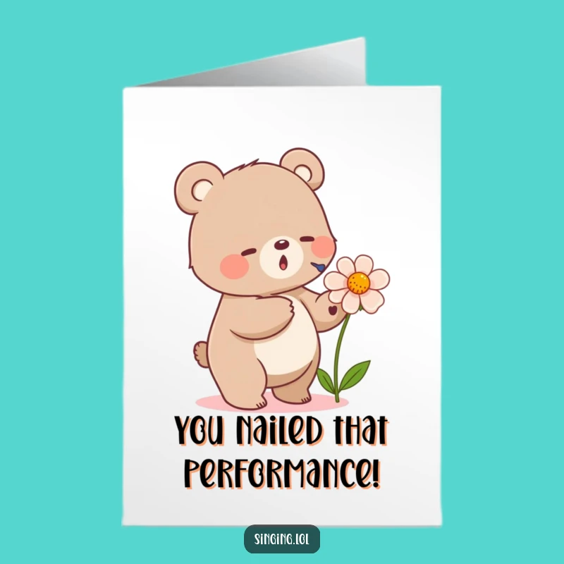Free Printable Funny Congrats Card: Singing Bear Melody, Cute Downloadable Gift!