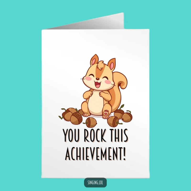 Free Printable Squirrel Drumming Acorns Congrats Card - Funny Downloadable Gift