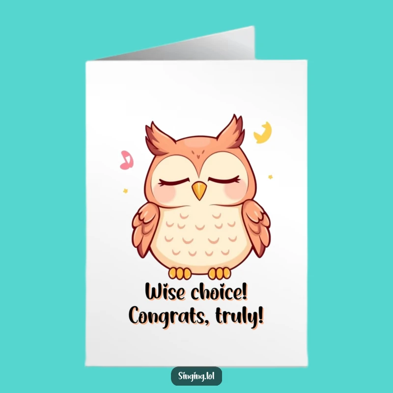 Free Printable Owl Congrats Card: Peaceful Hoot, Gentle DIY Downloadable Celebration