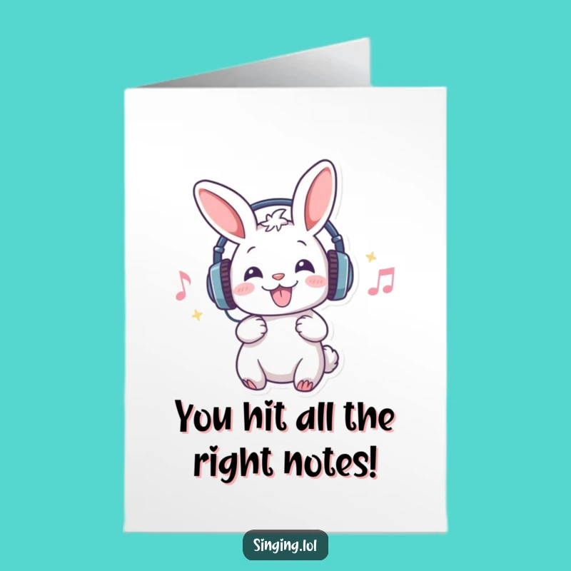 Free Printable Congratulations Card Rabbit Rock Star: Celebrate Success with Funny Downloadable Art