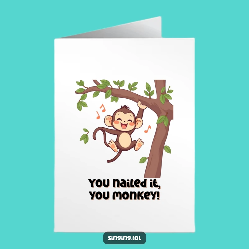 Free Printable Monkey Song Card: Hilarious Congratulations Downloadable Gift