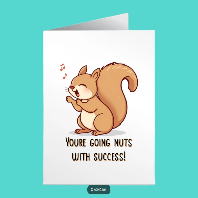 Free Printable Congrats Card: Squirrel's Victory Dance!