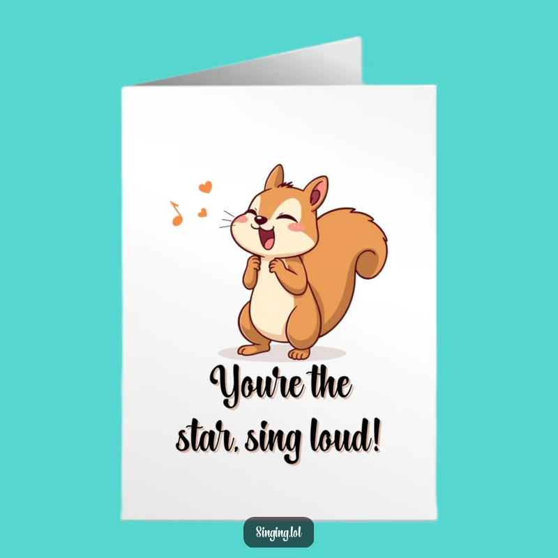 Free Printable Congrats Card: Singing Squirrel Celebration - Funny DIY Downloadable
