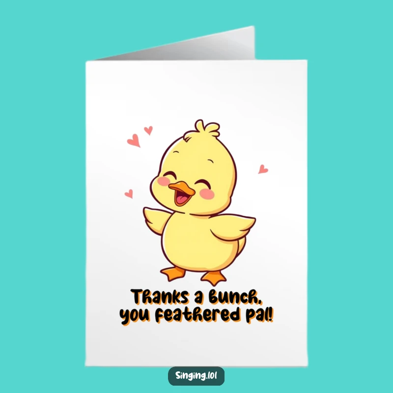 Free Printable Thank You Card: Giggling Duckling Quacking Sincere Downloadable Gift