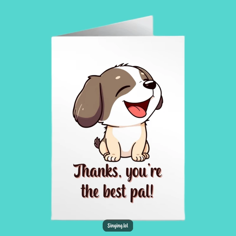 Free Printable Thank You Card: Howling Dog Gratitude Humor Downloadable Gift