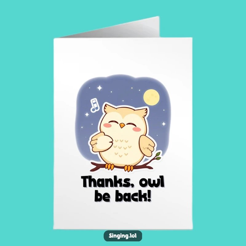 Free Printable Thank You Card: Owl Moon Melody - Sweet & Funny DIY Gift