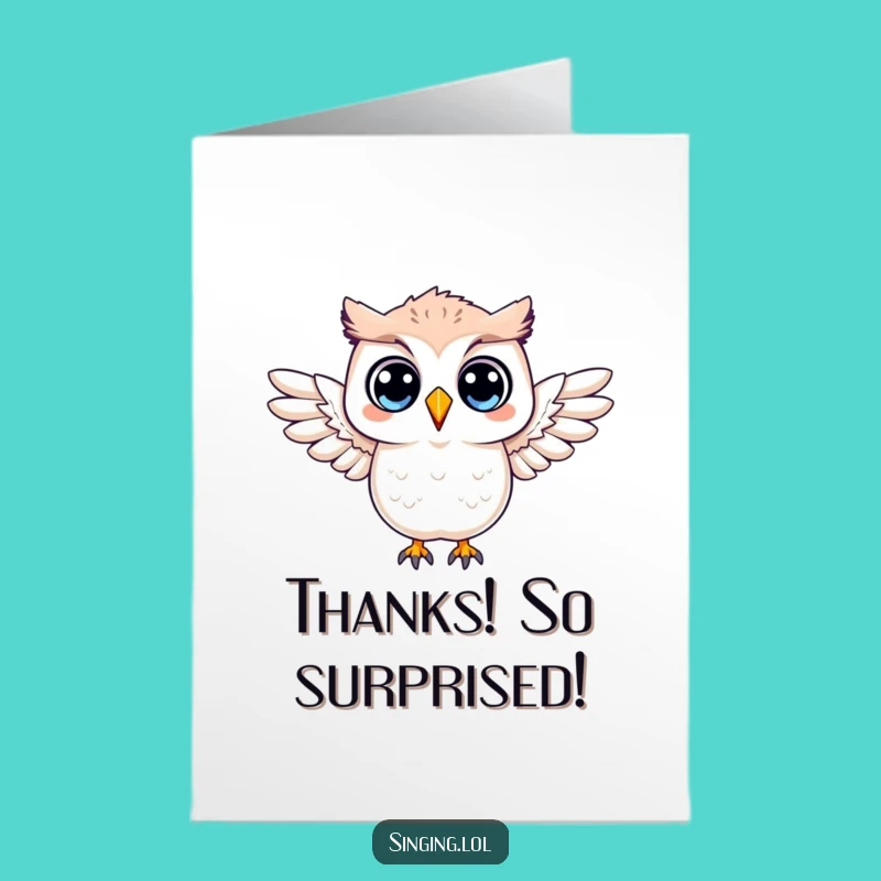 Free Printable Thank You Card: Surprised Owl Thanks, Funny Downloadable Gift