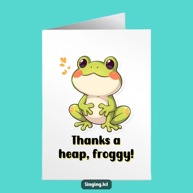 Free Printable Thank You Frog Card: Booming Song Downloadable Appreciation